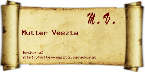Mutter Veszta névjegykártya